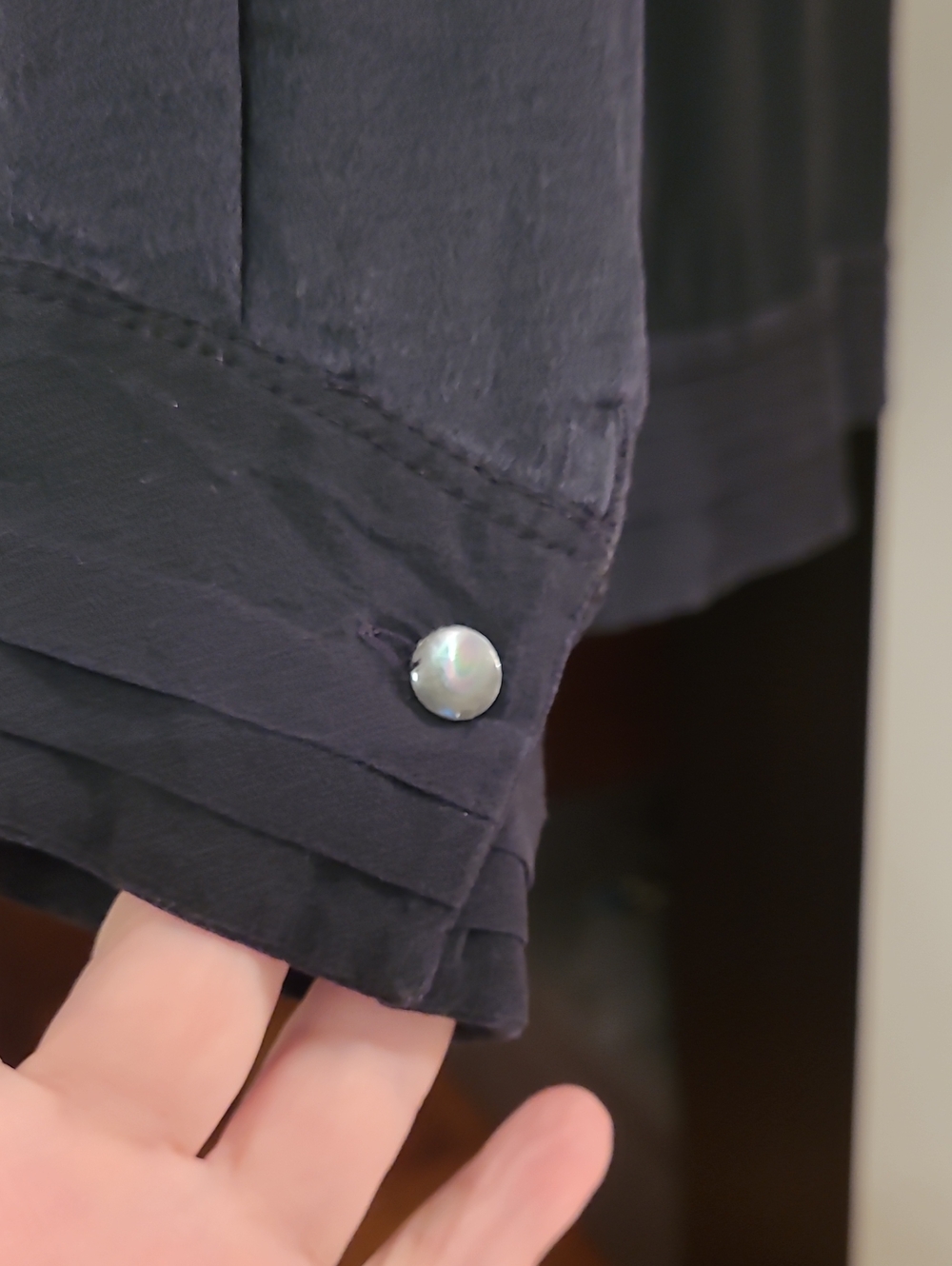 ITALY,VICTOR ROLF,SILK Pleated Button-Front Shirt - Picture 8 of 10